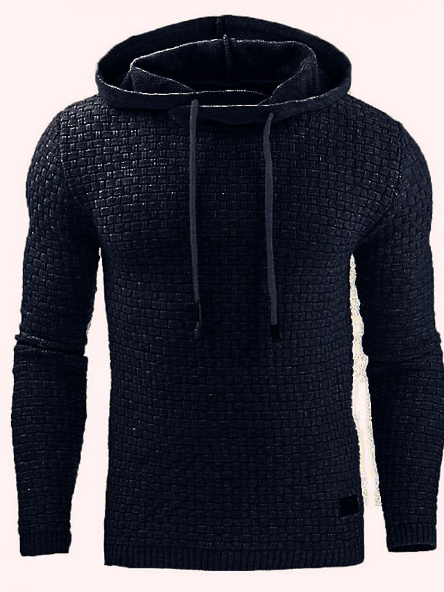 Mens Clothing Mens Hoodies & Sweatshirts | Mens Pullover Hoodie Sweatshirt Solid Color Hooded Daily Going out non-printing Sport