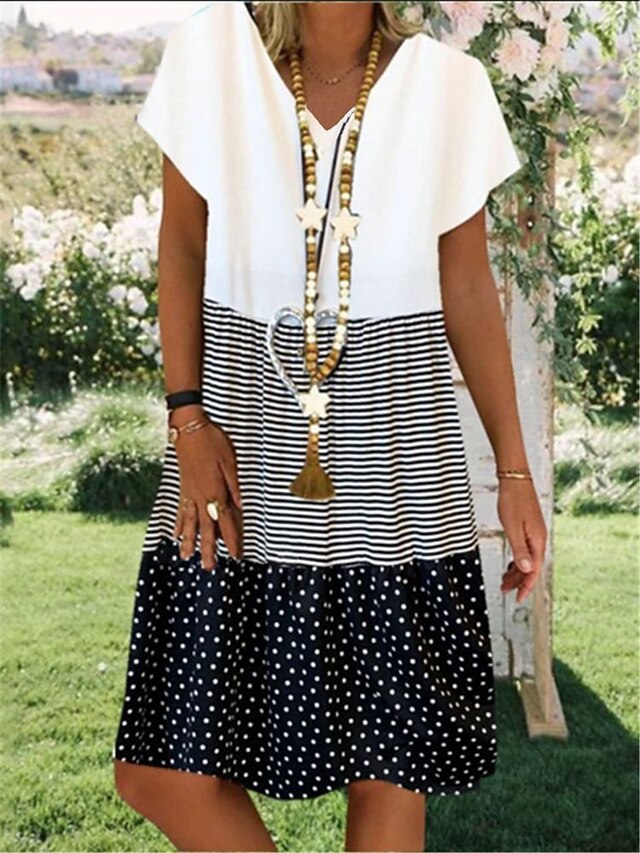 black and white striped skirt 4xl