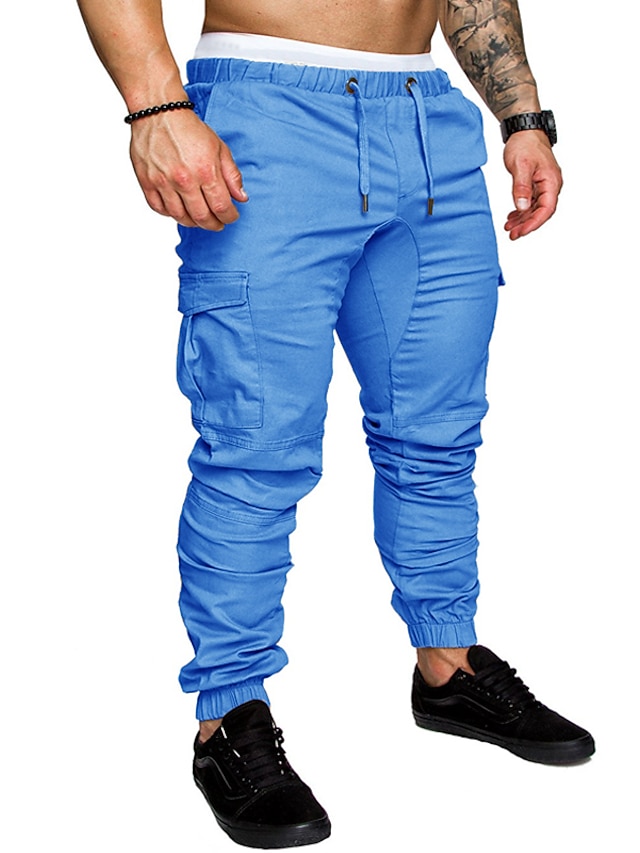 Mens Clothing Mens Bottoms | Mens Sweatpants Active Cargo Pants With Multiple Pockets Joggers Drawstring Elastic Waist Hiking Pa