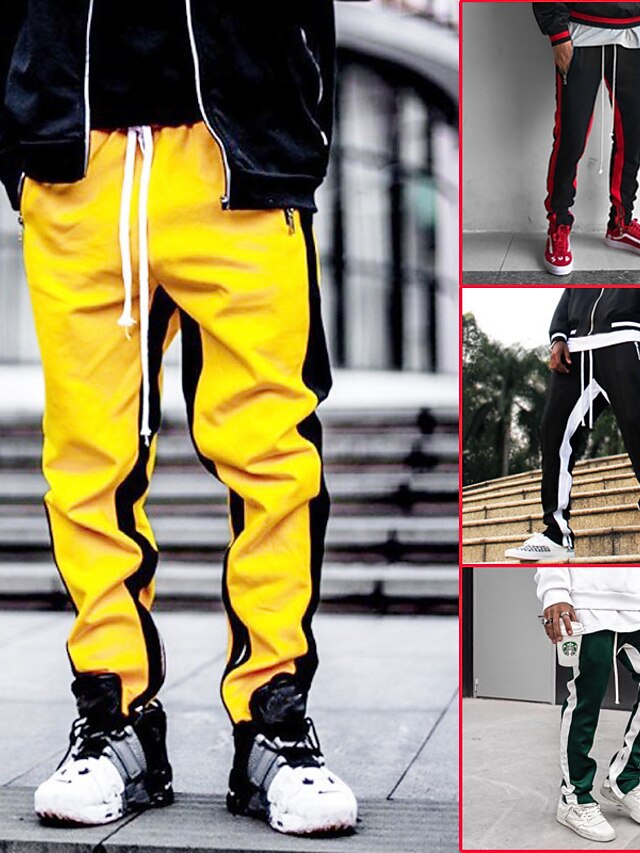 Hombre Deportivo Ocasional / deportivo Pantalones Harén Corte Ancho  Pantalones Correa Cintura elástica Longitud total Pantalones Diario  Deportes Microelástico Bloque de color Transpirable Secado 8645177 2022 –  $33.31
