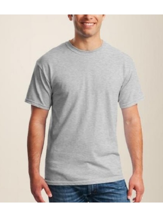  Camiseta de algodón 100% para hombre, camiseta clásica suave y cómoda, color sólido, cuello redondo, manga corta, camisetas diarias, camiseta fina de verano simple