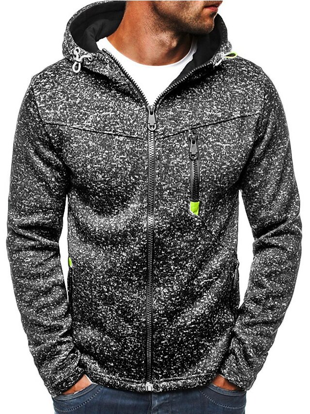 Mens Clothing Mens Hoodies & Sweatshirts | Mens Full Zip Hoodie Solid Color Zipper Hooded Daily Fitness Basic Thin fleece Hoodie