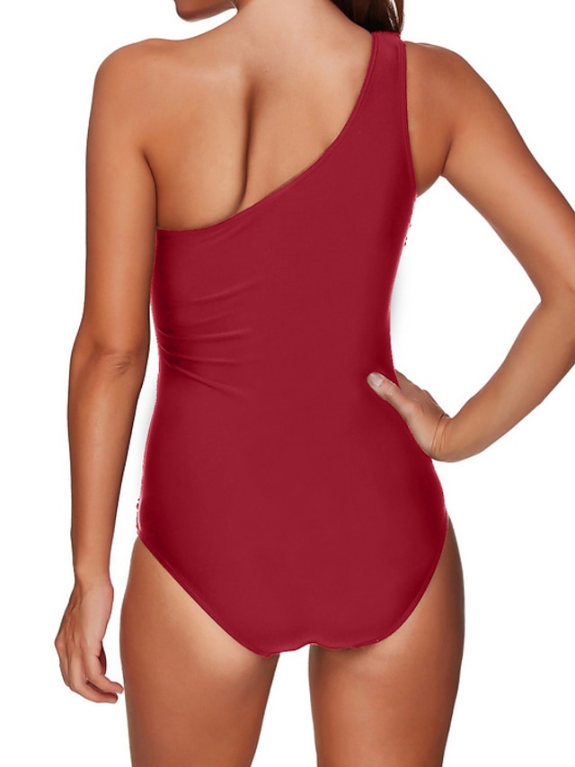 Sports & Outdoors Surfing, Diving & Snorkeling | Womens One Piece Swimsuit Monokini Mesh Shirred Bodysuit Bathing Suit Solid Col