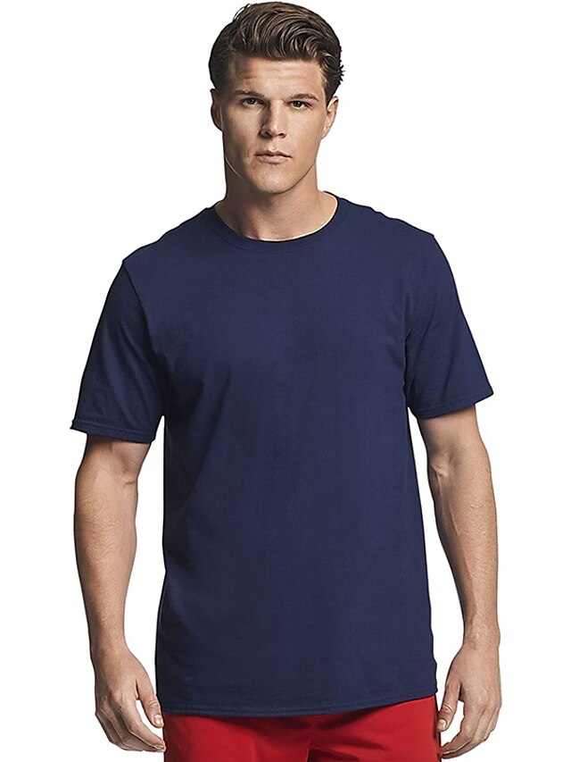 Men's T shirt Tee Moisture Wicking Shirts Plain Round Neck non-printing ...