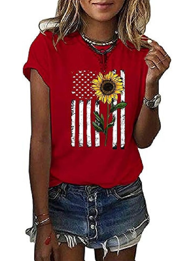 Pfvkeree Women's Sunflower Graphic T Shirt Cute Funny Long Sleeve Casual Cotton Tee Tops