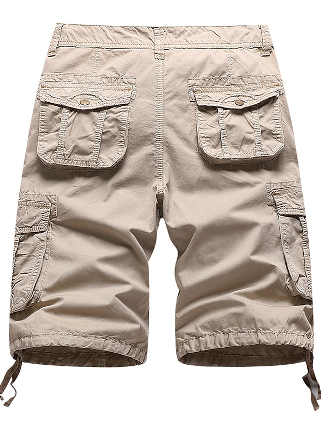 Mens Clothing Mens Bottoms | Mens Cargo Shorts Crop Cargo Shorts Multiple Pockets Knee Length Pants Daily Holiday Micro-elastic 