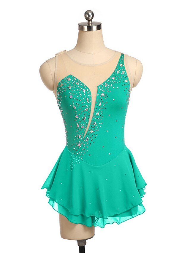 Handmade Pink Dye Ice Skating Dress - Women's/Girl's Spandex Mesh Skater Dress