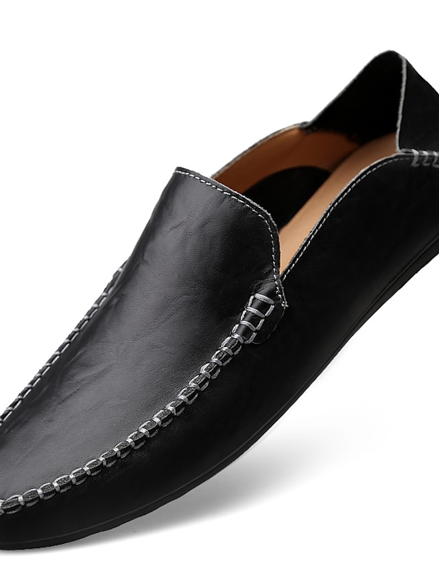  Men's Loafers & Slip-Ons Leather Shoes Comfort Loafers Summer Loafers Business Casual Classic Daily Party & Evening Walking Shoes Nappa Leather Cowhide Breathable Handmade Non-slipping Booties