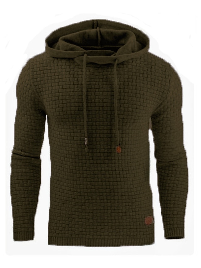 Mens Clothing Mens Hoodies & Sweatshirts | Mens Pullover Hoodie Sweatshirt Solid Color Hooded Daily Going out non-printing Sport