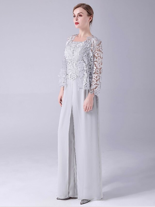 Jumpsuit / Pantsuit Mother of the Bride Dress Elegant Plus Size Sweet ...