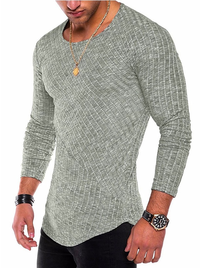 Mens Clothing Mens Tees & Tank Tops | Mens T shirt Tee Other Prints Striped Crew Neck Casual Daily Long Sleeve Tops Casual Vinta