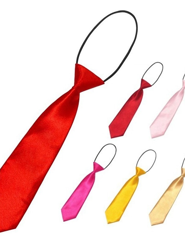  Men's Fashion Work Necktie - Solid Colored Adjustable Bowtie Elastic Tie Classic Formal  Wear 1 PC