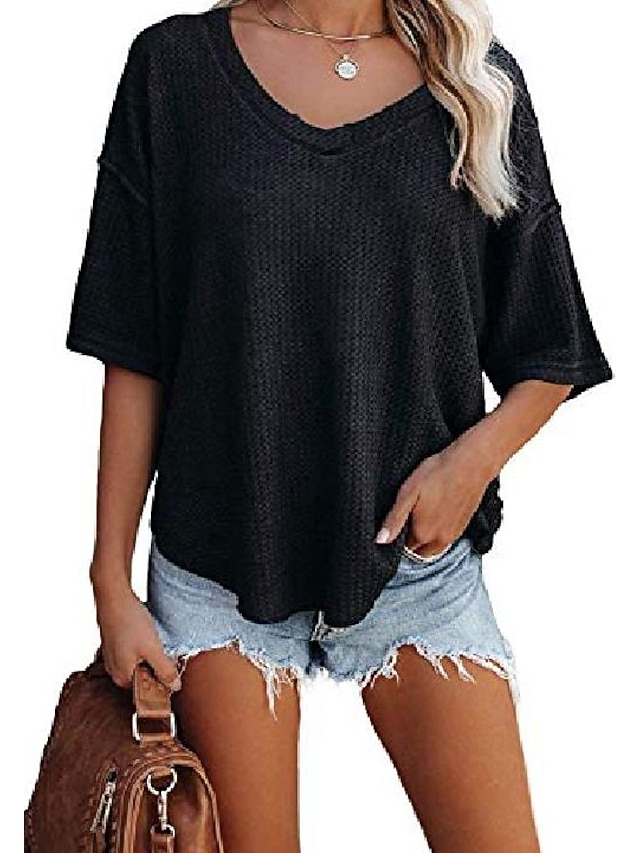 harglesman womens ladies summer v neck 