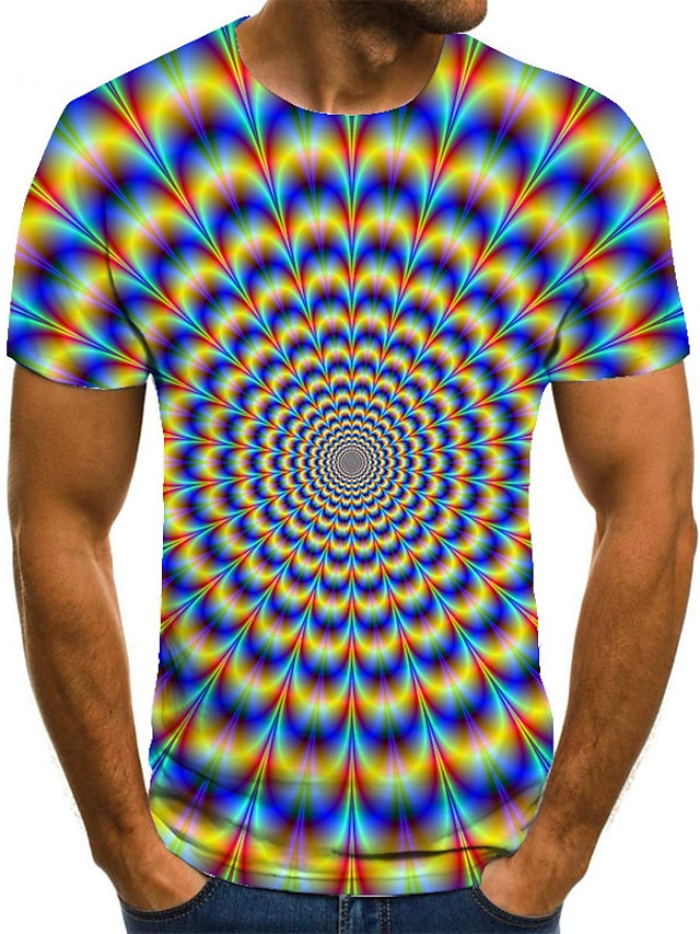 Men's Unisex Shirt T shirt Tee Tee Optical Illusion Graphic Prints ...