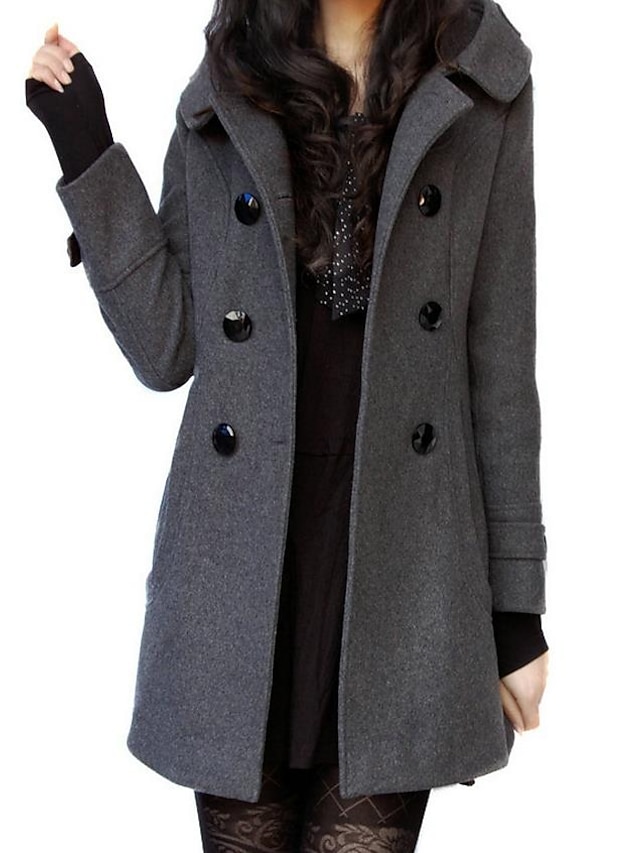 Womens Clothing Womens Outerwear | Womens Coat Daily Fall Winter Long Coat Regular Fit Warm ElegantLuxurious Fashion Jacket Long