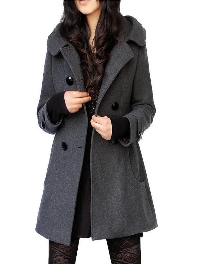 Womens Clothing Womens Outerwear | Womens Coat Daily Fall Winter Long Coat Regular Fit Warm ElegantLuxurious Fashion Jacket Long