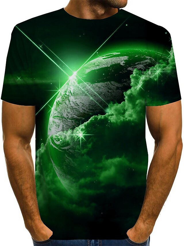 Planet T-Shirt Mens 3D Shirt For Party | Black Summer Cotton | Men'S ...