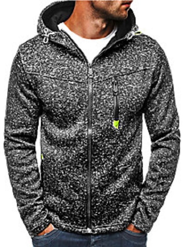 Mens Clothing Mens Hoodies & Sweatshirts | Mens Full Zip Hoodie Solid Color Zipper Hooded Daily Fitness Basic Thin fleece Hoodie