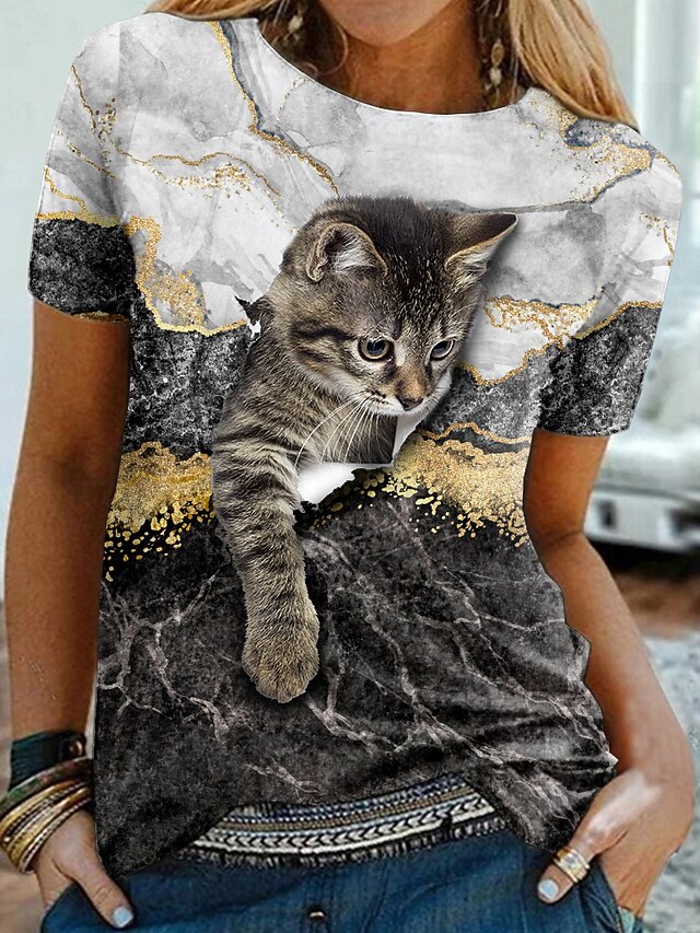 camiseta gatos mujer