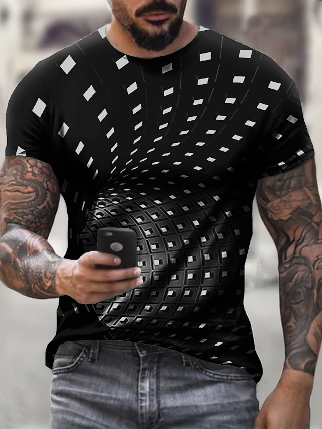 Men's Plus Size T shirt Tee Big and Tall Graphic Round Neck Short ...