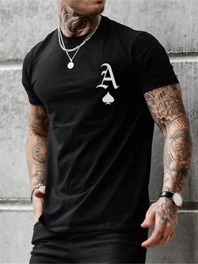  Men's Unisex Tee T shirt Tee Shirt Hot Stamping Graphic Prints Letter Plus Size Round Neck Zero two Casual Daily Print Short Sleeve Tops Basic Designer Muscle Big and Tall Black / Summer