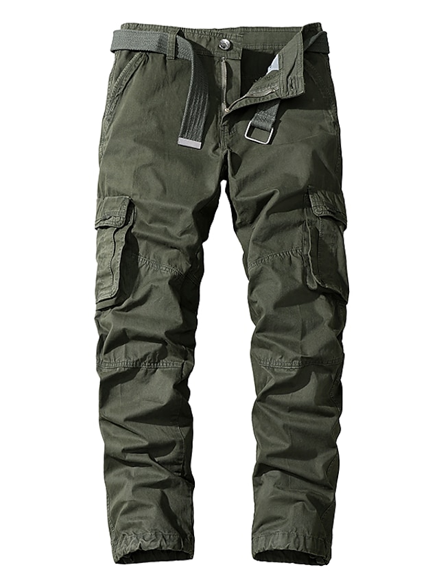 Mens Clothing Mens Bottoms | Mens Cargo Chino Pants Tactical Cargo Work Pants Split Zipper Pocket Full Length Pants Casual Daily