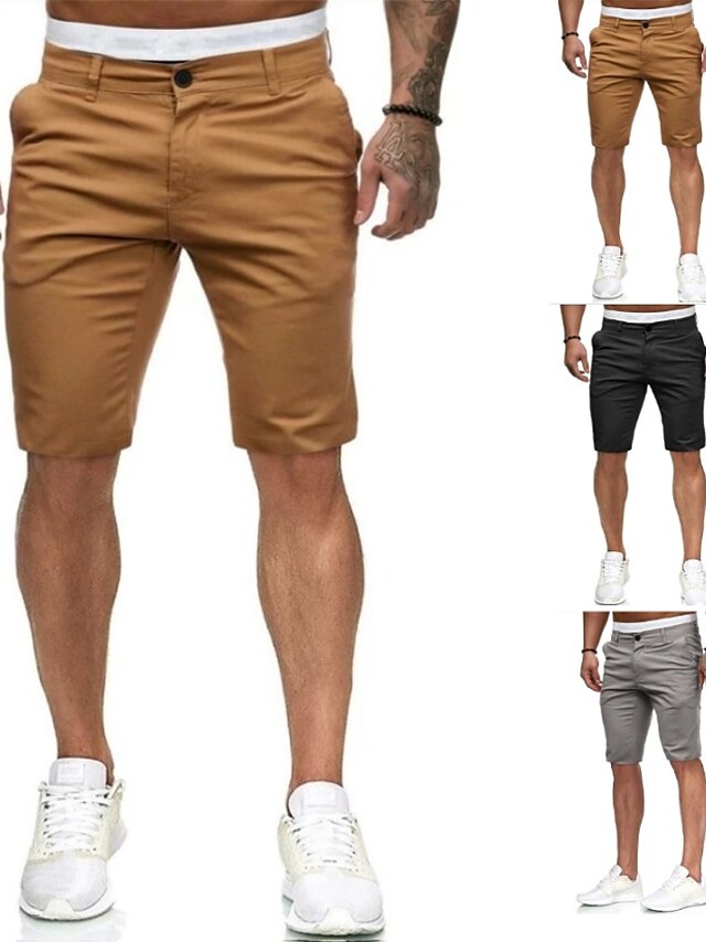 Clothing Mens Clothing Shorts Mens Semi Elasticated Waist Summer Knee Length Chino Type Cargo Shorts Size 