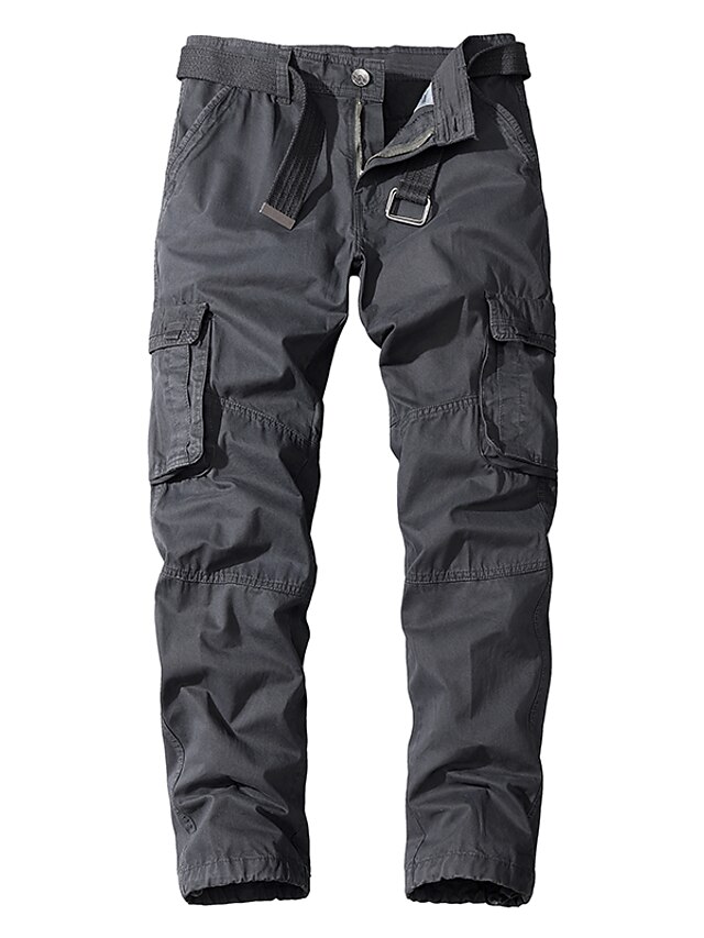 Mens Clothing Mens Bottoms | Mens Cargo Chino Pants Tactical Cargo Work Pants Split Zipper Pocket Full Length Pants Casual Daily