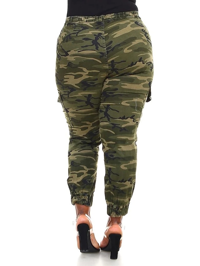 Womens Clothing Plus Size Collection | Womens Plus Size Jogger Pants Print Camouflage Sporty Daily Vacation Natural Full Length 