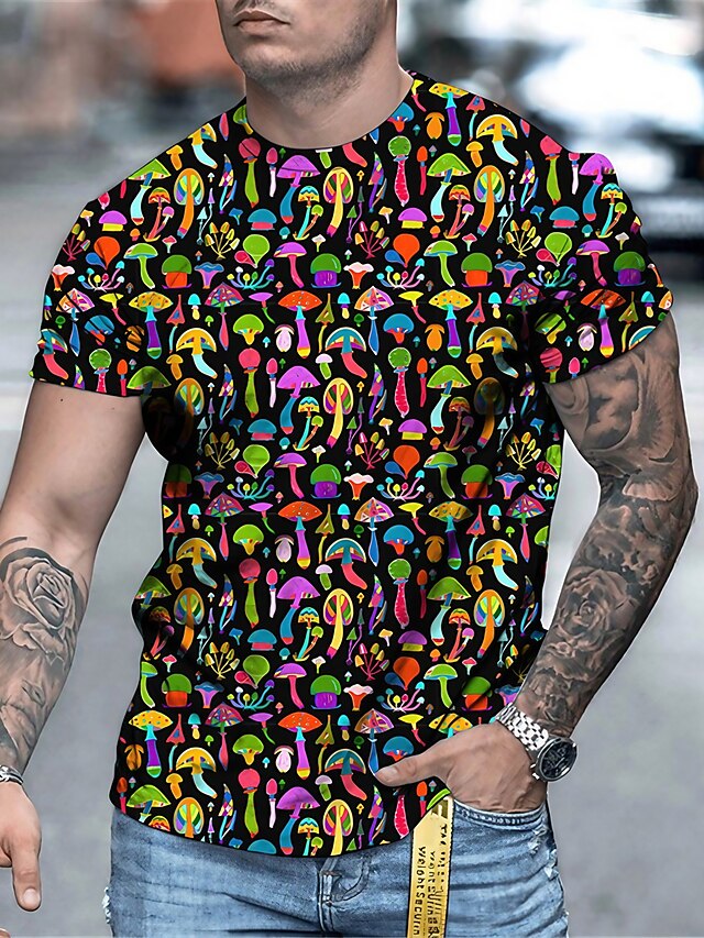 Mens Clothing Mens Tees & Tank Tops | Mens Tee T shirt Tee 3D Print Graphic Mushroom Plus Size Crew Neck Casual Daily Short Slee