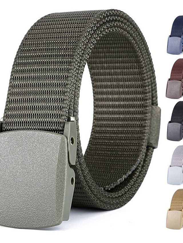  Men's Belt Tactical Belt Black Navy Blue Knit Fashion Party Work Solid Colored Camping & Hiking