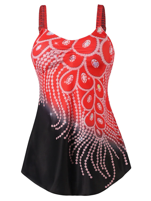 Women's Swimwear Tankini Swim Dress 2 Piece Plus Size Swimsuit Slim ...