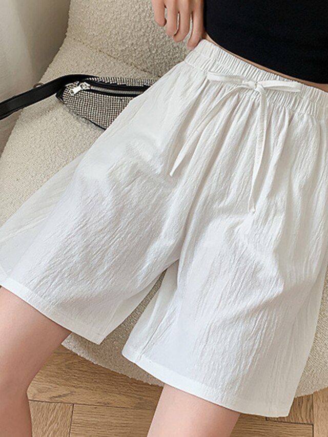 Womens Clothing Womens Bottoms | Womens Basic Casual / Sporty Wide Leg Shorts Bermuda shorts Pocket Elastic Drawstring Design Sh