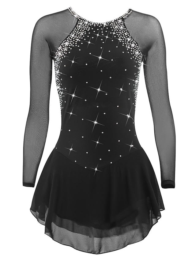Figure Skating Dress Women's Girls' Ice Skating Dress Violet Black