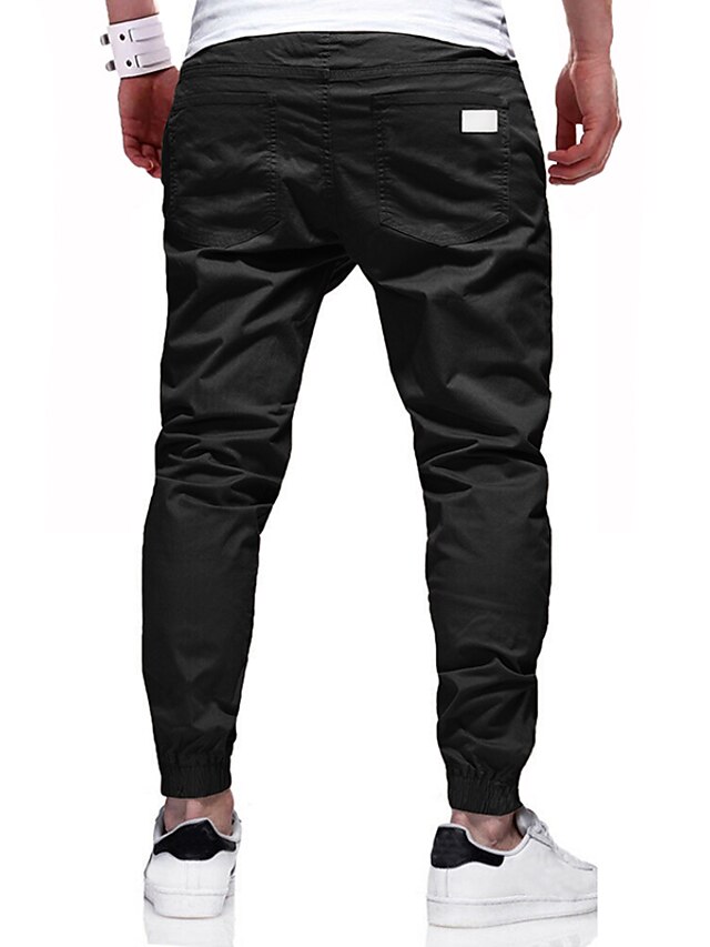 New Casual Joggers Pants - Cargo Solid Color Men Cotton Elastic Long Trousers (TG4)(TG1)