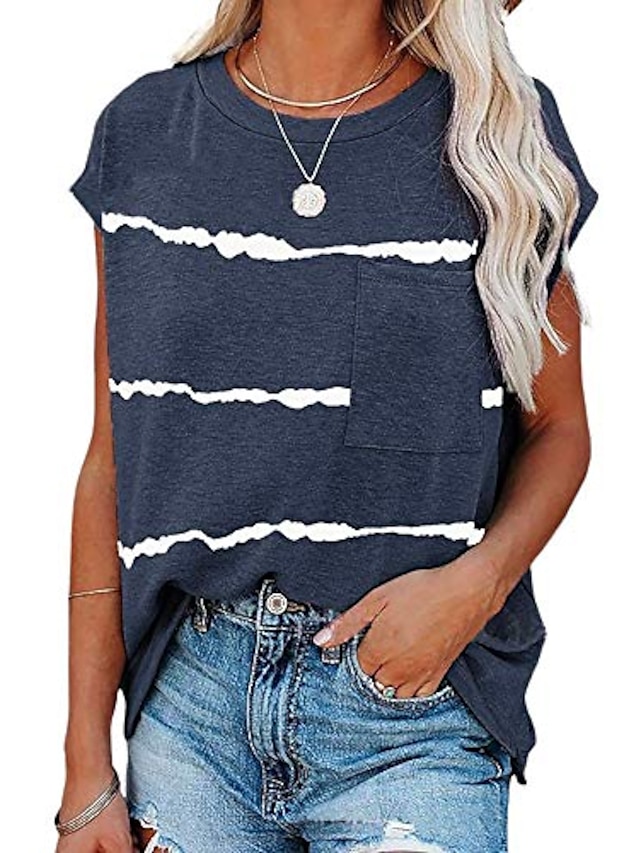 kenoce Women's Long Sleeve Baggy T Shirt Blouses Casual Loose Pullover Tops Plain/Tie-dye/Pattern Printed V-Neck Tunic Tshirts
