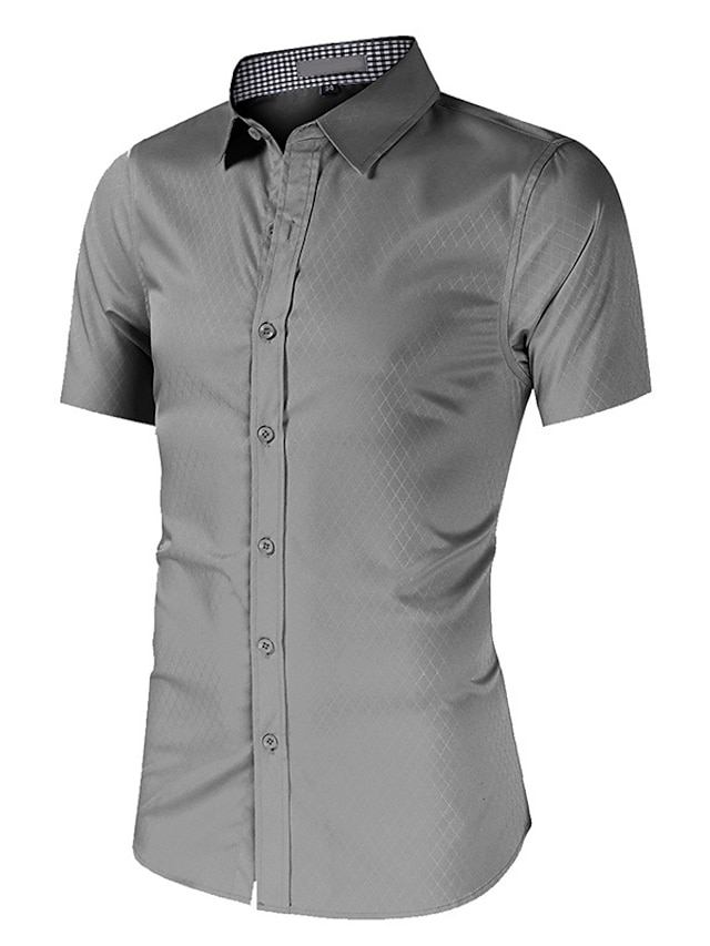 Men's Dress Shirt Button Up Shirt Plaid Shirt Collared Shirt Black Blue ...
