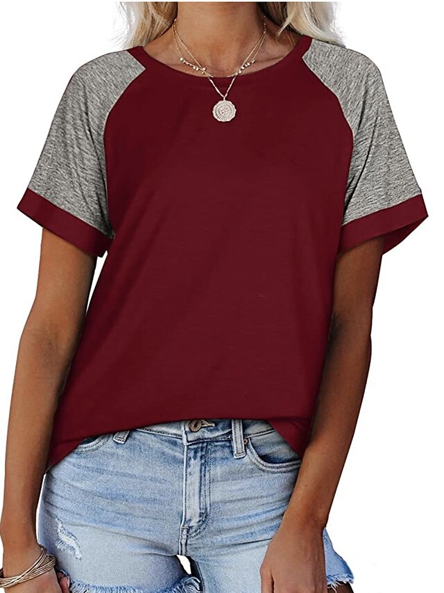 XXL con bolsillos iChunhua para mujer con cuello redondo Camiseta informal de manga larga tallas S