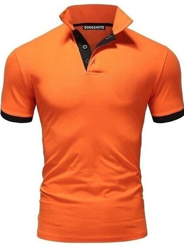 Men's Golf Shirt Plain Solid Color Plus Size Short Sleeve Street Tops