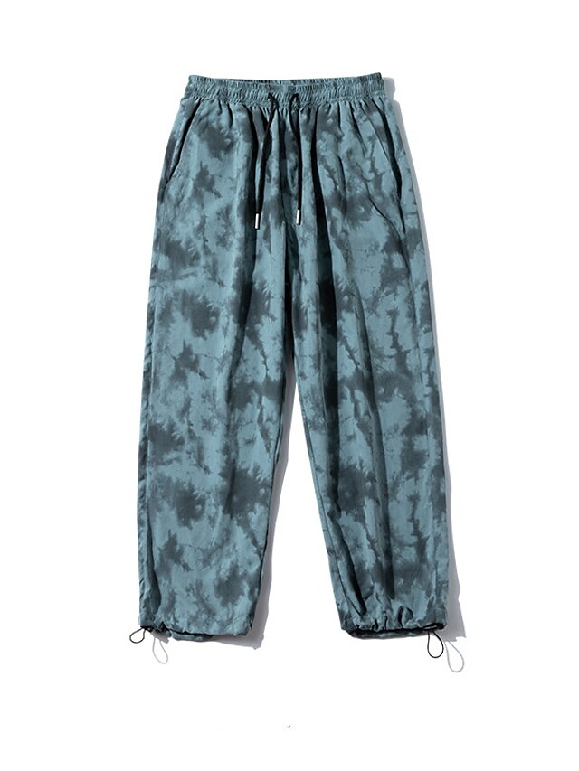  Men's Cargo Chino Pants Chinos Pants Camouflage Color Block Mid Waist Slim Gray Brown Light Blue M L XL / Geometric
