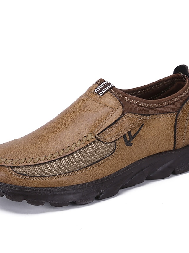 Men's Loafers & SlipOns Comfort Loafers Vintage Casual Classic Outdoor Daily Rubber Camel Green