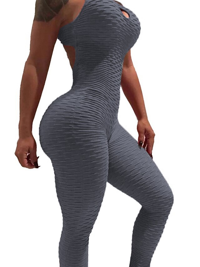 Women's Onesie Workout Sets Scrunch Butt Open Back Bodysuit Romper