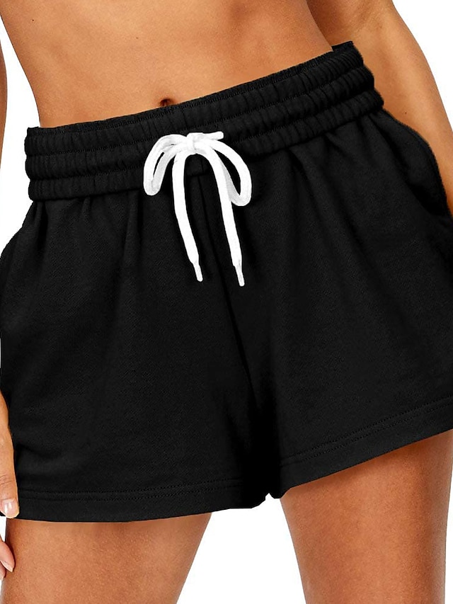 Womens Clothing Womens Bottoms | Womens Casual / Sporty Athleisure Shorts Side Pockets Elastic Drawstring Design Short Pants Cas