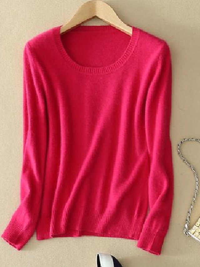 Womens Clothing Sweaters & Cardigans | Womens Pullover Sweater Solid Color Casual Long Sleeve Sweater Cardigans Round Neck Light