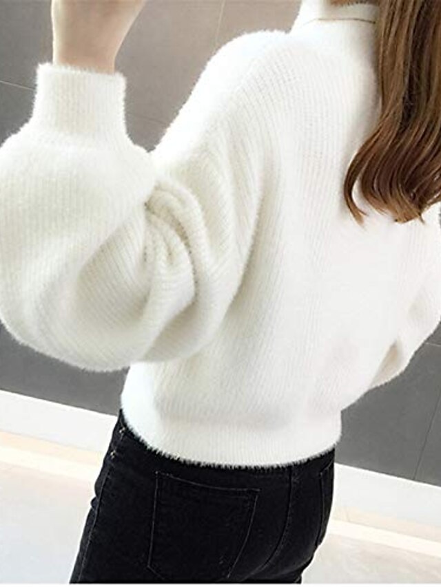 Womens Clothing Sweaters & Cardigans | Womens Sweater Jumper Knit Modern Style Solid Color High Neck Active Casual Street Causal