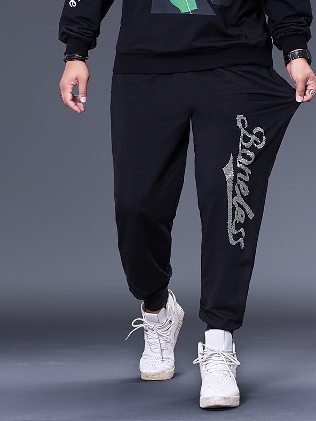 Mens Clothing Mens Bottoms | Mens Stylish Casual / Sporty Pants Pocket Full Length Pants Daily Sports Micro-elastic Letter Cotto