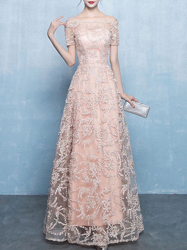 A-Line Minimalist Elegant Prom Formal Evening Dress Off Shoulder Short ...