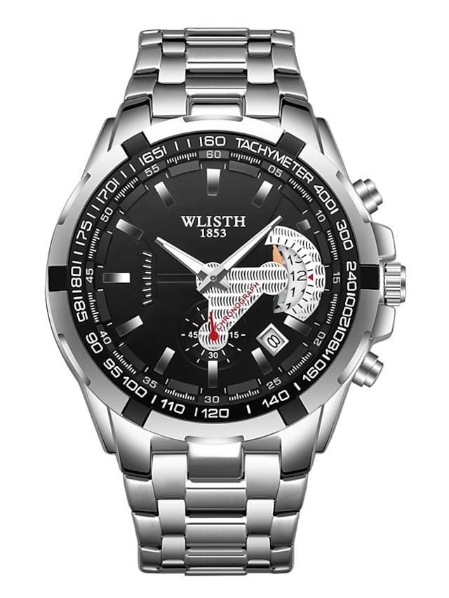  WLISTH Quartz Watch Steel Band Watches for Men's Men Analog Quartz Calendar / date / day Noctilucent Alloy Stainless Steel