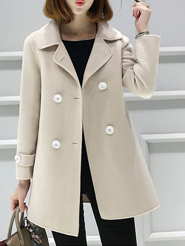 Womens Clothing Womens Outerwear | Womens Coat Daily Valentines Day Work Fall Long Coat Regular Fit Warm Casual Jacket Long Slee