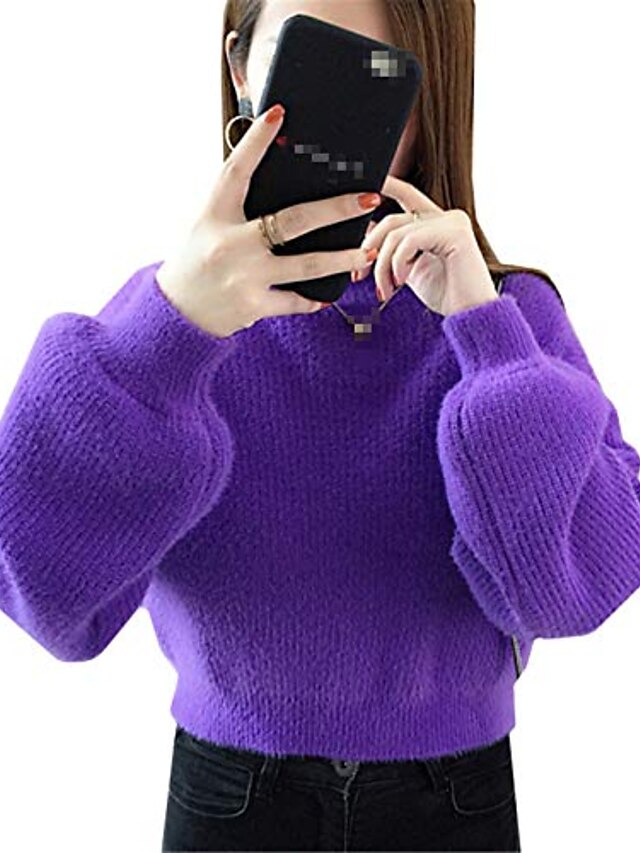 Womens Clothing Sweaters & Cardigans | Womens Sweater Jumper Knit Modern Style Solid Color High Neck Active Casual Street Causal